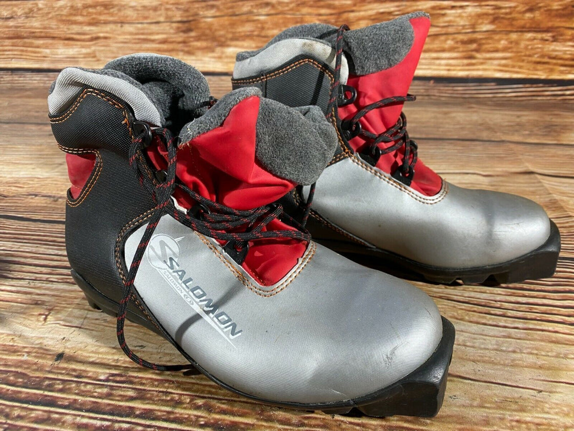 SALOMON Kids Nordic Cross Country Ski Boots Size EU35 1/2 US3.5 SNS S-33 SNS