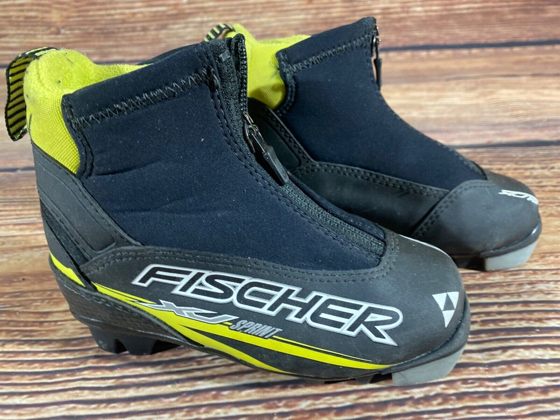 Fischer XJ Sprint Kids Nordic Cross Country Ski Boots Size EU28 US10.5 NNN F-513