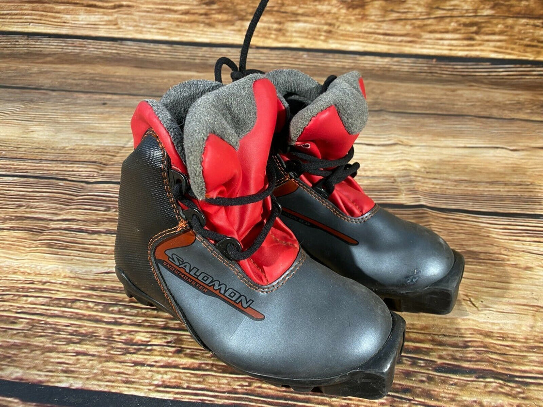 SALOMON Snowmonster Kids Nordic Cross Country Ski Boots Size EU29 US11 SNS Profi