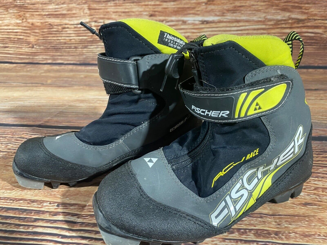 Fischer RCJ Race Nordic Cross Country Ski Boots Kids Size EU35 US3.5 NNN F-491