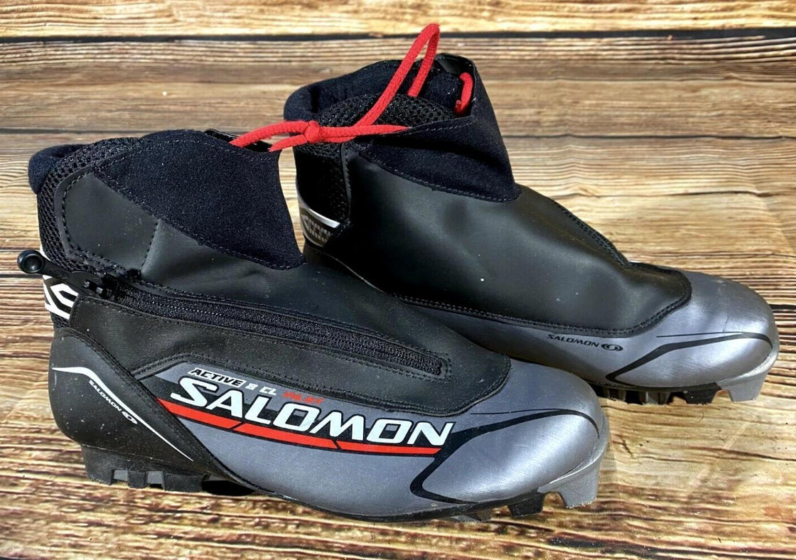 SALOMON Active 8 Classic Nordic Cross Country Ski Boots Size EU40 US7 SNS Pilot