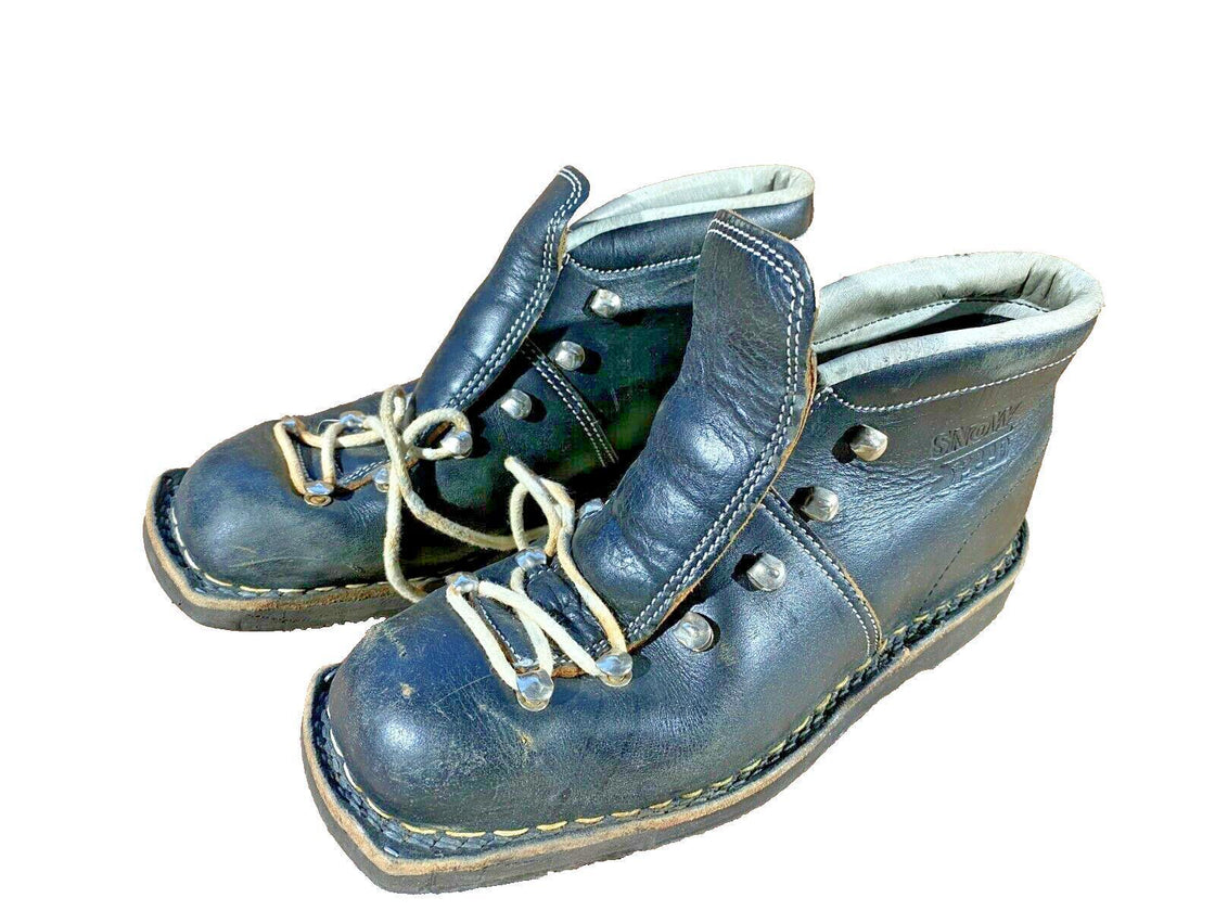 GARMISCH Vintage Cross Country Ski Boots Kandahar, Old Cable Bindings EU38 US6