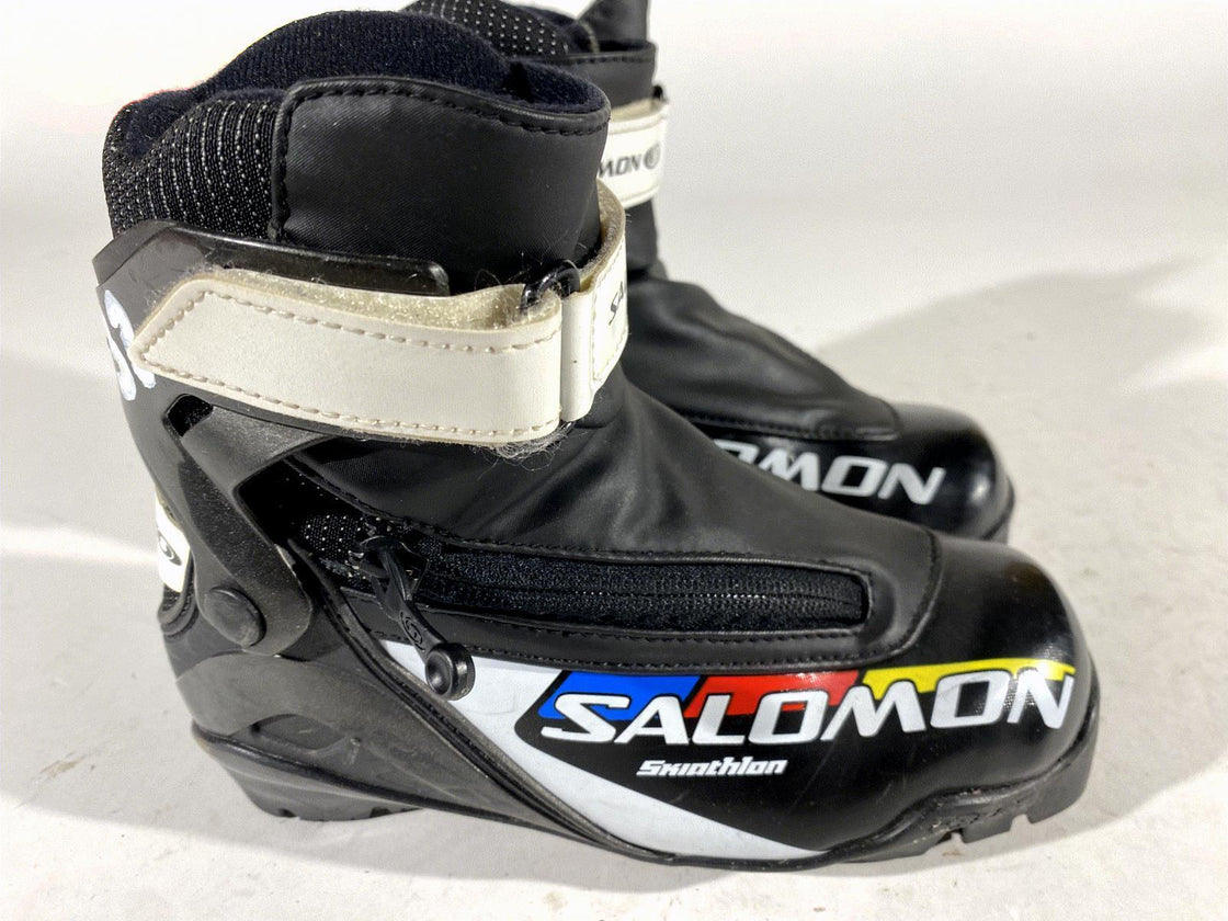 Salomon Kids  Skiathlon Cross Country Ski Boots Size EU33 US1.5 SNS Pilot S106