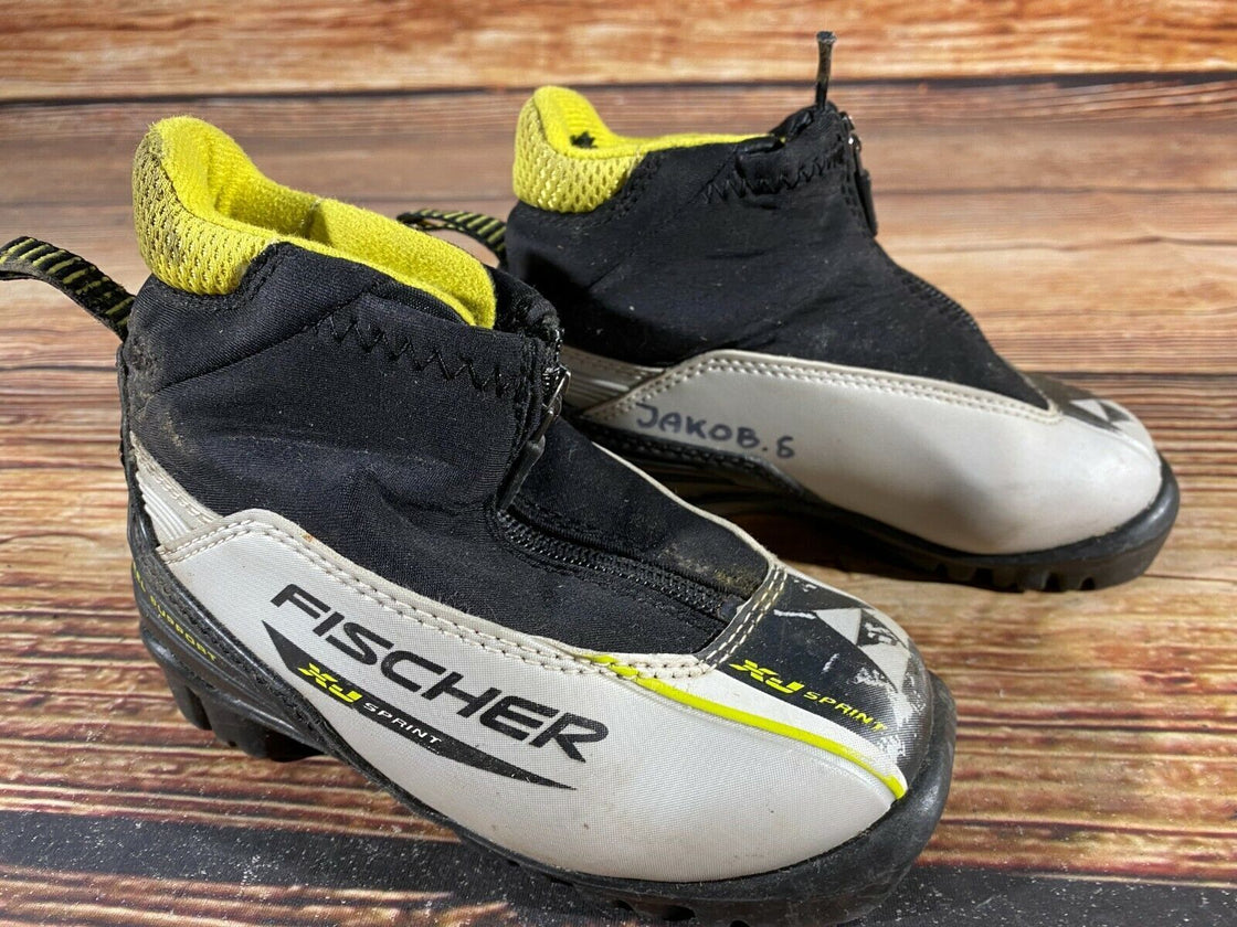 Fischer XJ Sprint Kids Nordic Cross Country Ski Boots Size EU27 US9.5 NNN F-312