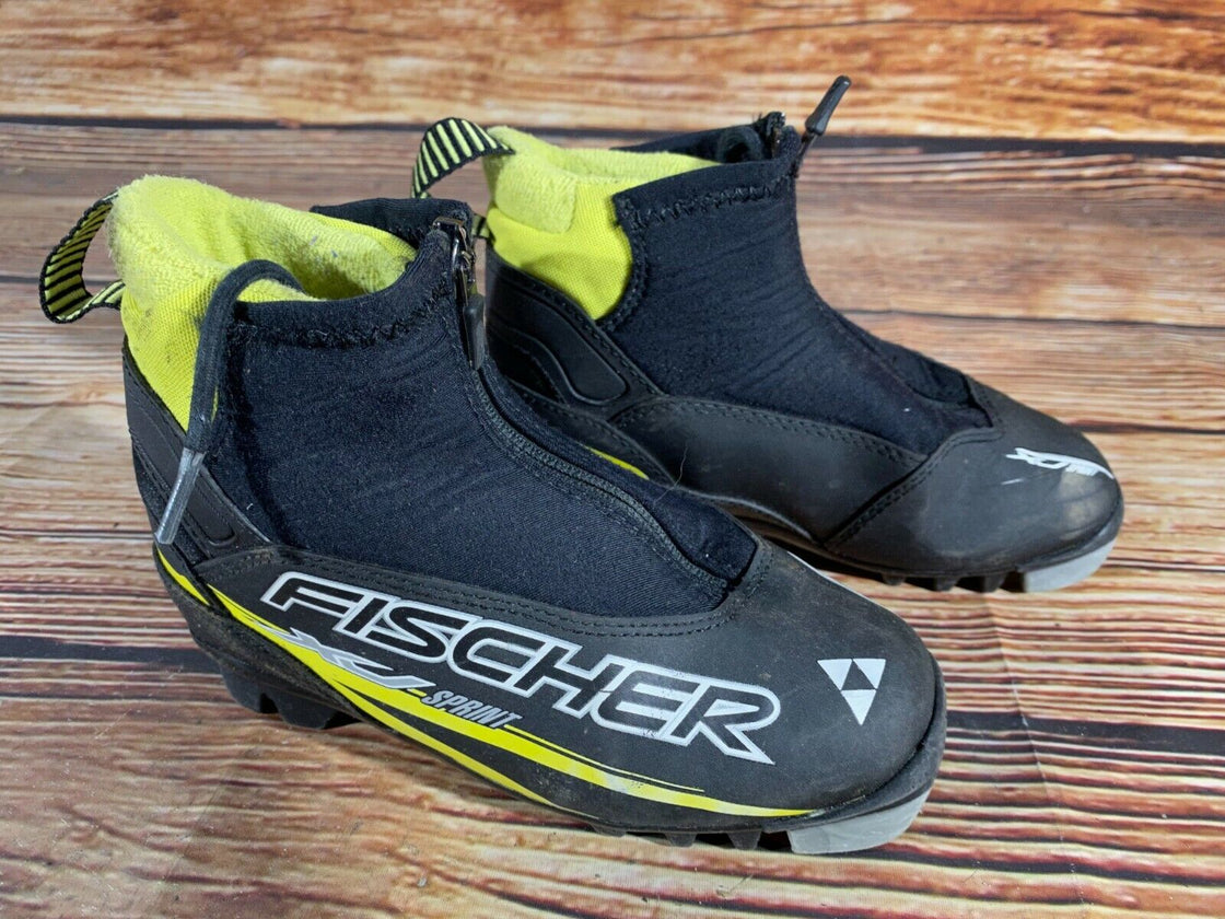 Fischer XJ Sprint Kids Nordic Cross Country Ski Boots Size EU31 US12.5 NNN F-38