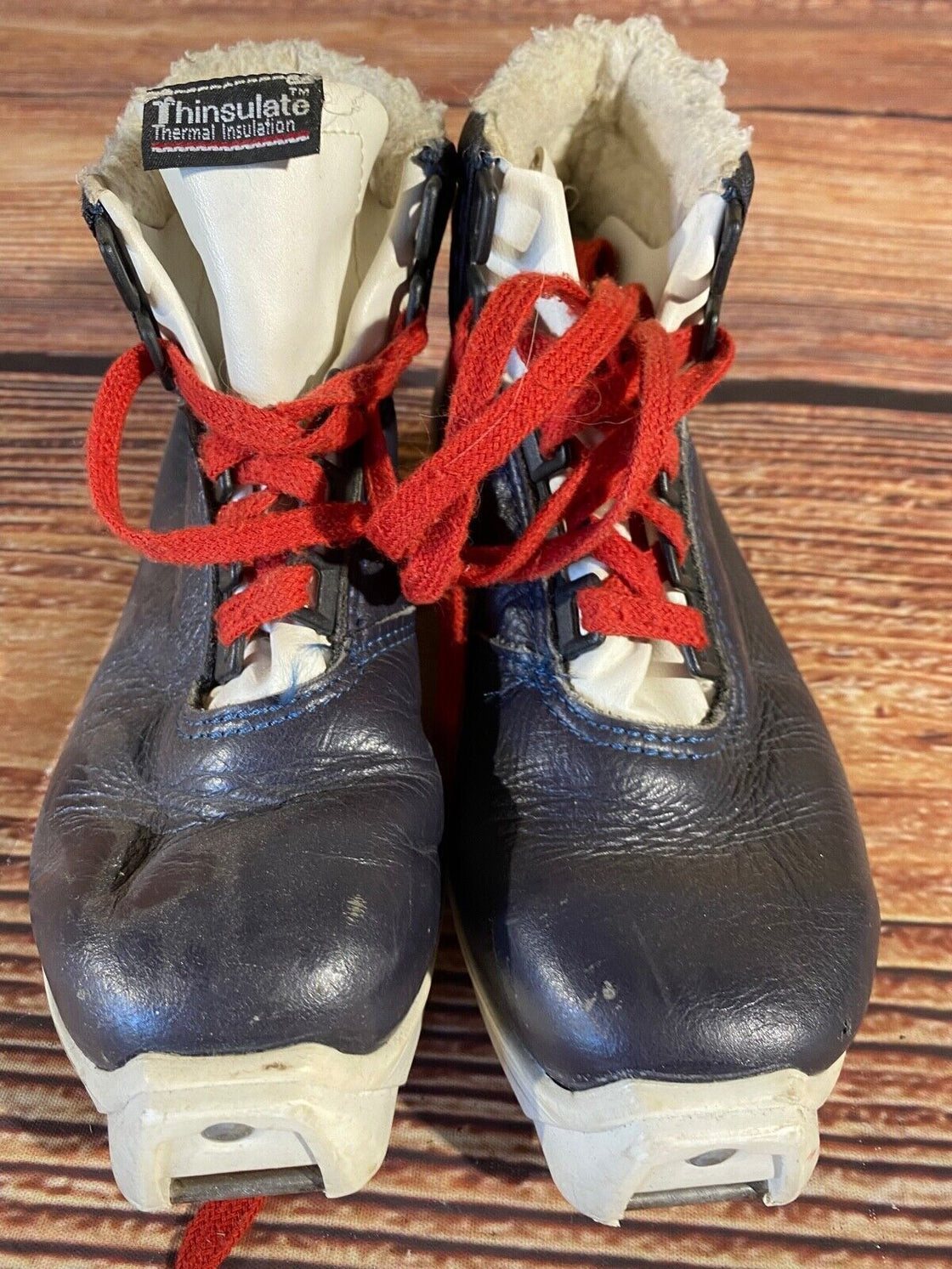 Salomon Leather Kids Cross Country Ski Boots Size EU34 US3 SNS Profil S97