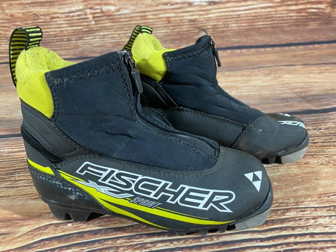 Fischer XJ Sprint Kids Cross Country Ski Boots Size EU31 US12.5 NNN F-485