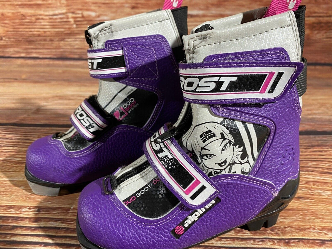 Alpina Frost Nordic Cross Country Ski Boots Kids Size EU34 US3 NNN A-1054
