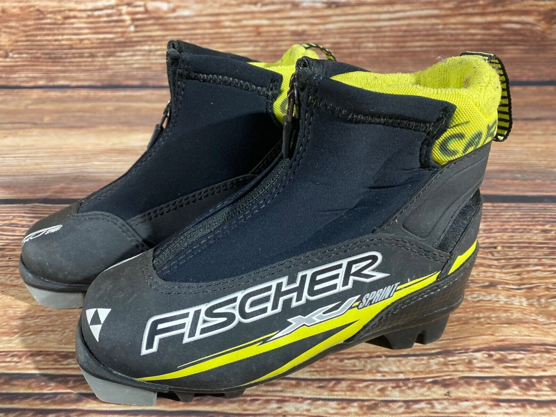 Fischer XJ Sprint Kids Nordic Cross Country Ski Boots Size EU28 US10.5 NNN F-513