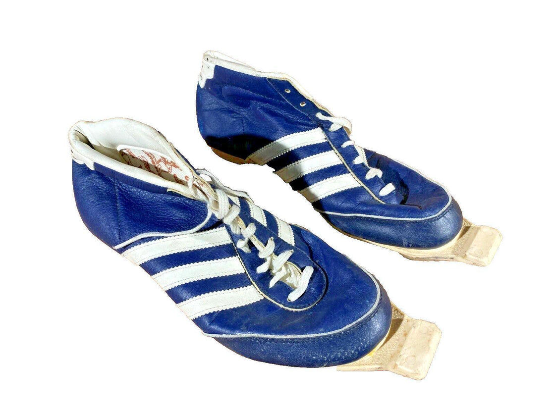 Adidas Vintage Nordic Cross Country Ski Boots Size EU40, US7 Retro Bindings 1255