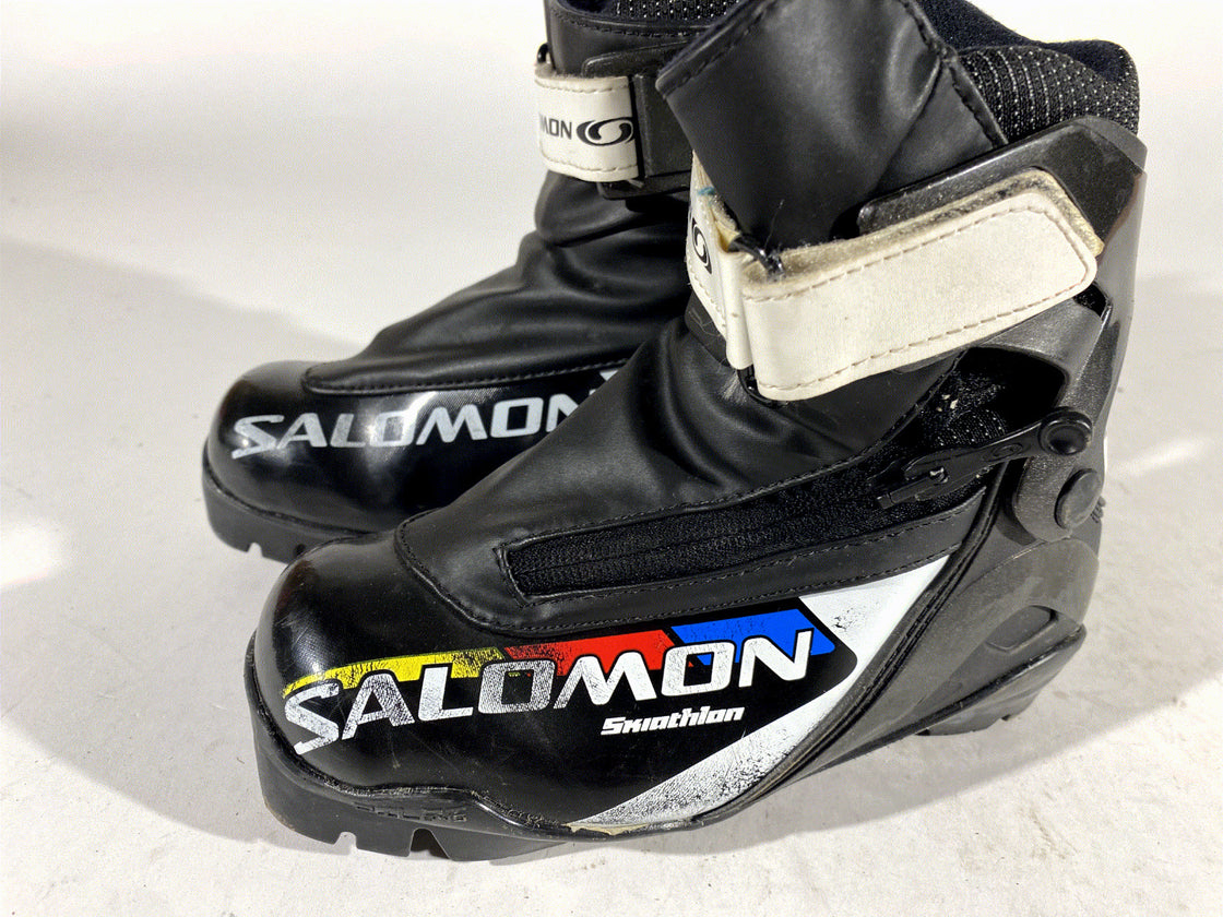 Salomon Kids  Skiathlon Cross Country Ski Boots Size EU31.5 US13K SNS Pilot S103